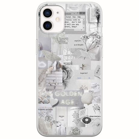 Aesthetic White iPhone 12 Flexible TPU (Διάφανη Σιλικόνη)