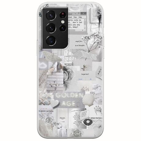 Aesthetic White Samsung Galaxy S21 Ultra Flexible TPU (Διάφανη Σιλικόνη)