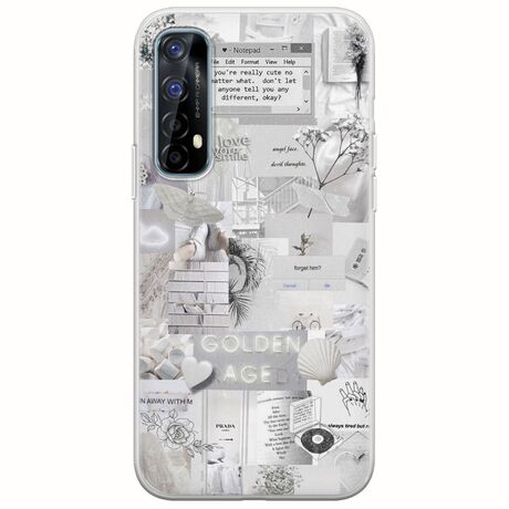Aesthetic White Realme 7 Flexible TPU (Διάφανη Σιλικόνη)
