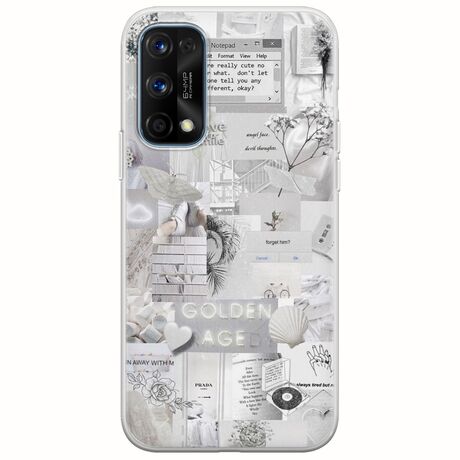 Aesthetic White Realme 7 Pro Flexible TPU (Διάφανη Σιλικόνη)