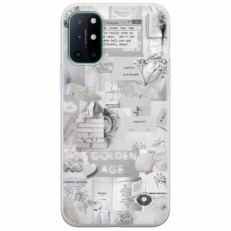 Aesthetic White OnePlus 8T Flexible TPU (Διάφανη Σιλικόνη)