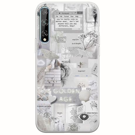 Aesthetic White Huawei P Smart S Flexible TPU (Διάφανη Σιλικόνη)