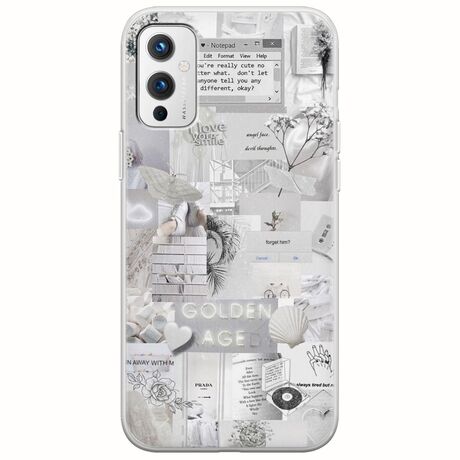 Aesthetic White OnePlus 9 Flexible TPU (Διάφανη Σιλικόνη)