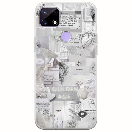 Aesthetic White Realme C21 Flexible TPU (Διάφανη Σιλικόνη)