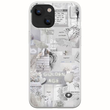 Aesthetic White iPhone 13  Flexible TPU (Διάφανη Σιλικόνη)