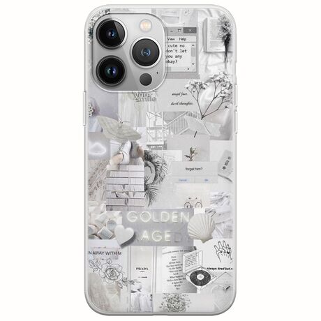 Aesthetic White iPhone 13 Pro Max Flexible TPU (Διάφανη Σιλικόνη)