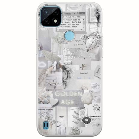 Aesthetic White Realme C21Y / Realme C25Y Flexible TPU (Διάφανη Σιλικόνη)