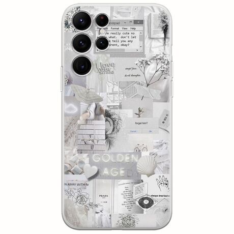 Aesthetic White Samsung Galaxy S22 Ultra Flexible TPU (Διάφανη Σιλικόνη)