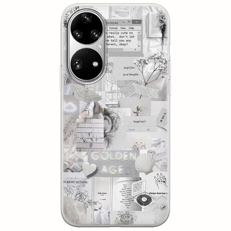Aesthetic White Huawei P50 Pro Flexible TPU (Διάφανη Σιλικόνη)
