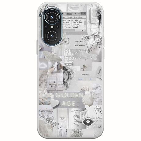 Aesthetic White Huawei Nova 9 SE Flexible TPU (Διάφανη Σιλικόνη)