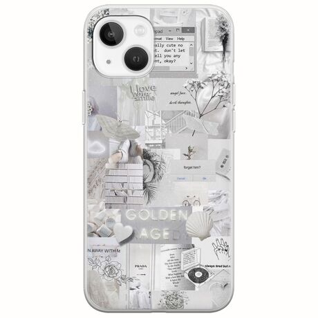 Aesthetic White iPhone 14 Flexible TPU (Διάφανη Σιλικόνη)