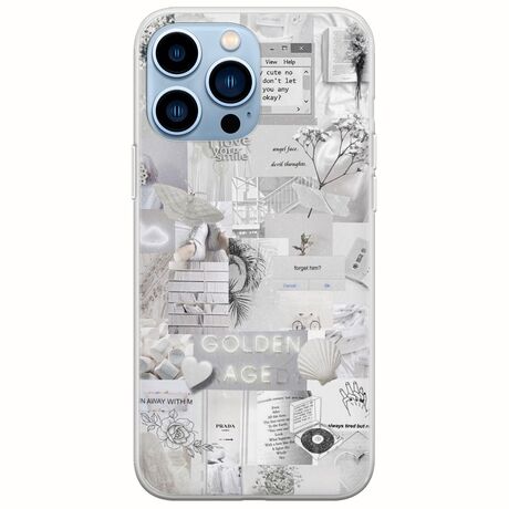 Aesthetic White iPhone 14 Pro Max Flexible TPU (Διάφανη Σιλικόνη)