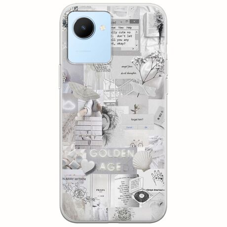 Aesthetic White Realme C30 Flexible TPU (Διάφανη Σιλικόνη)