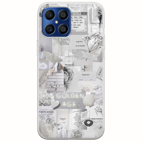 Aesthetic White Honor X8 Flexible TPU (Διάφανη Σιλικόνη)