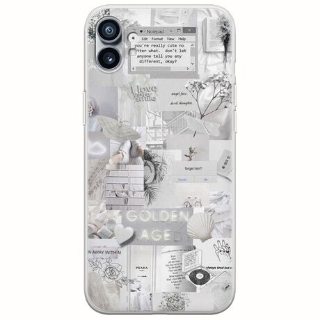 Aesthetic White Nothing Phone (1) Flexible TPU (Διάφανη Σιλικόνη)