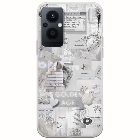 Aesthetic White Oppo Reno 8 Lite Flexible TPU (Διάφανη Σιλικόνη)