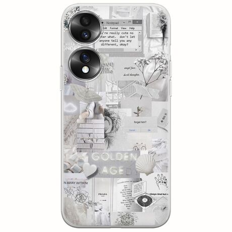 Aesthetic White Honor 70 5G Flexible TPU (Διάφανη Σιλικόνη)