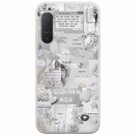 Aesthetic White Sony Xperia 5 Flexible TPU (Διάφανη Σιλικόνη)