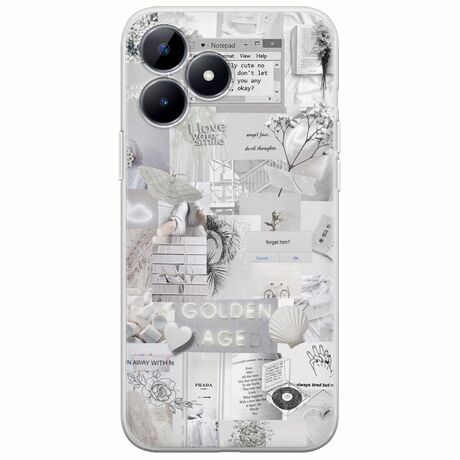 Aesthetic White Realme C53 Flexible TPU (Διάφανη Σιλικόνη)