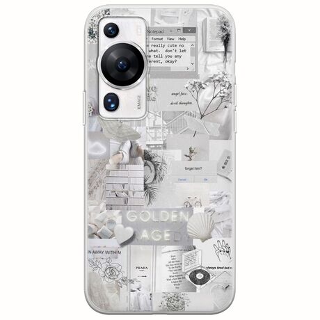 Aesthetic White Huawei P60 Flexible TPU (Διάφανη Σιλικόνη)