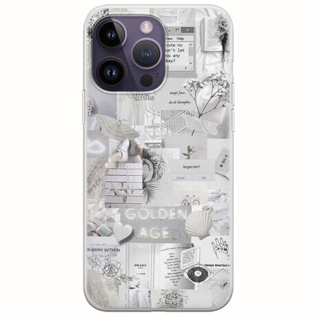 Aesthetic White iPhone 15 Pro Flexible TPU (Διάφανη Σιλικόνη)