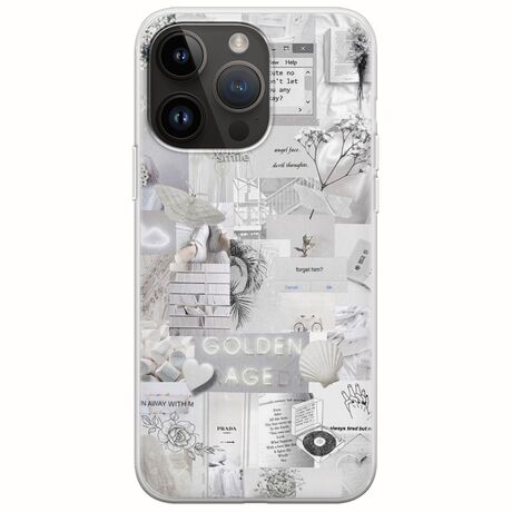 Aesthetic White iPhone 15 Pro Max Flexible TPU (Διάφανη Σιλικόνη)