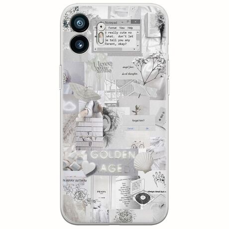 Aesthetic White Nothing Phone (2) Flexible TPU (Διάφανη Σιλικόνη)