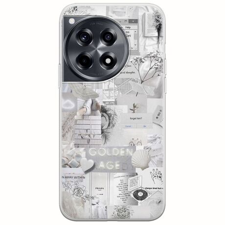 Aesthetic White OnePlus 12 5G Flexible TPU (Διάφανη Σιλικόνη)