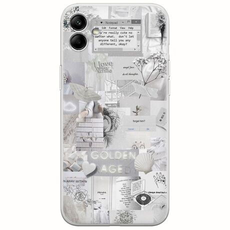 Aesthetic White Samsung Galaxy F04 Flexible TPU (Διάφανη Σιλικόνη)