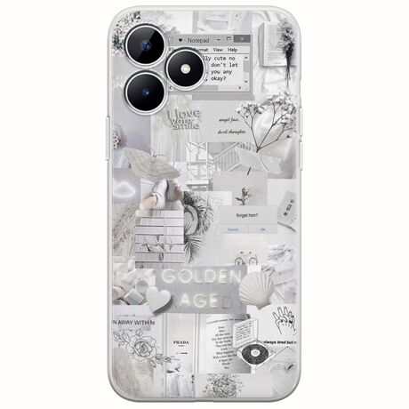 Aesthetic White Realme Note 50 Flexible TPU (Διάφανη Σιλικόνη)