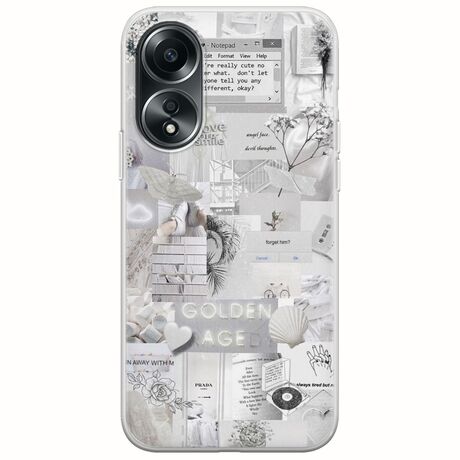Aesthetic White Oppo A58 4G Flexible TPU (Διάφανη Σιλικόνη)