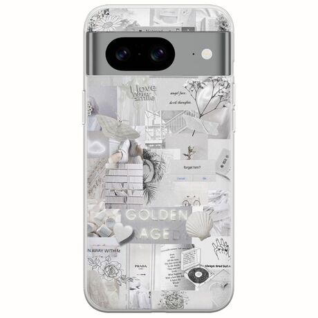 Aesthetic White Google Pixel 8a 5G Flexible TPU (Διάφανη Σιλικόνη)