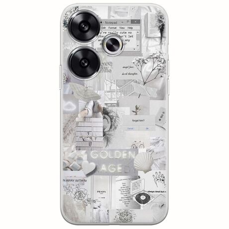 Aesthetic White Xiaomi Poco F6 5G Flexible TPU (Διάφανη Σιλικόνη)