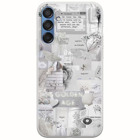 Aesthetic White Samsung Galaxy M15 5G Flexible TPU (Διάφανη Σιλικόνη)