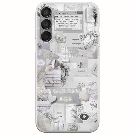 Aesthetic White Samsung Galaxy M55 5G Flexible TPU (Διάφανη Σιλικόνη)