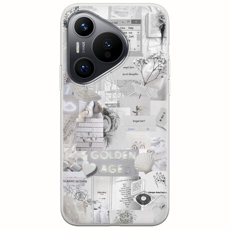 Aesthetic White Huawei Pura 70 Flexible TPU (Διάφανη Σιλικόνη)