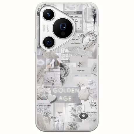Aesthetic White Huawei Pura 70 Pro Flexible TPU (Διάφανη Σιλικόνη)