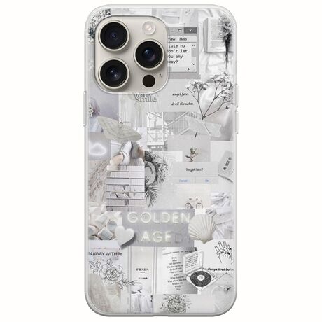 Aesthetic White iPhone 16 Pro Flexible TPU (Διάφανη Σιλικόνη)