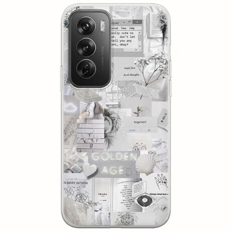 Aesthetic White Oppo Reno 12 Pro 5G Flexible TPU (Διάφανη Σιλικόνη)