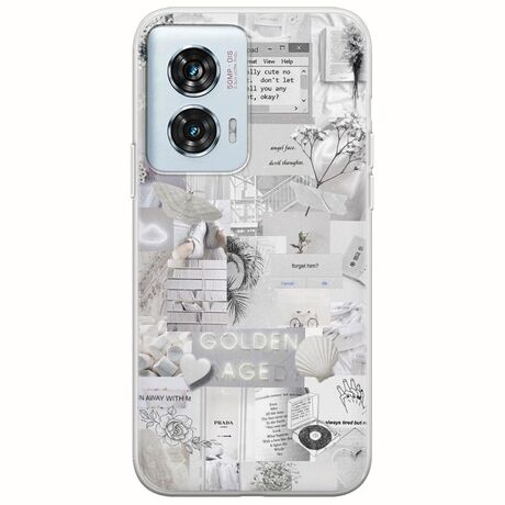 Aesthetic White Motorola Edge 50 Fusion 5G Flexible TPU (Διάφανη Σιλικόνη)