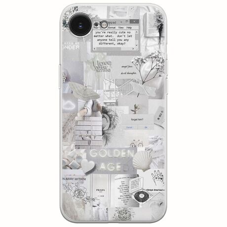 Aesthetic White iPhone 16e Flexible TPU (Διάφανη Σιλικόνη)