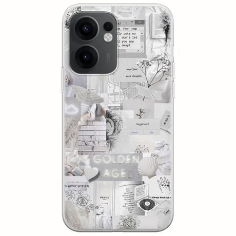 Aesthetic White Oppo Reno 13 F 5G Flexible TPU (Διάφανη Σιλικόνη)