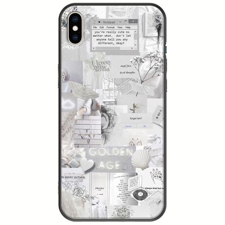 Aesthetic White iPhone X / XS Black TPU (Μαύρη Σιλικόνη)