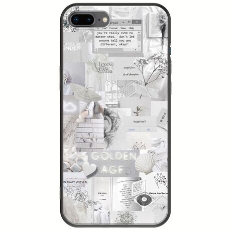 Aesthetic White iPhone 8 Plus Black TPU (Μαύρη Σιλικόνη)