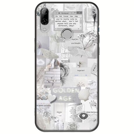 Aesthetic White Huawei P20 Lite Black TPU (Μαύρη Σιλικόνη)