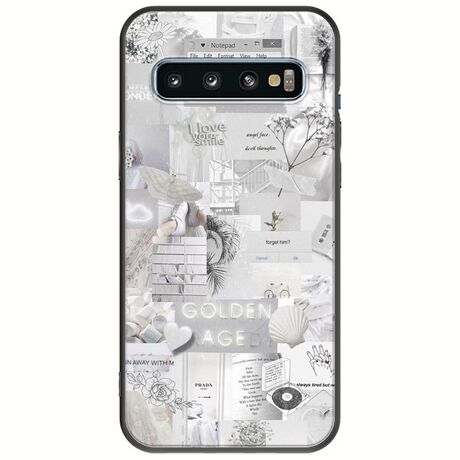 Aesthetic White Samsung Galaxy S10 Black TPU (Μαύρη Σιλικόνη)