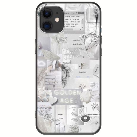 Aesthetic White iPhone 11 Black TPU (Μαύρη Σιλικόνη)