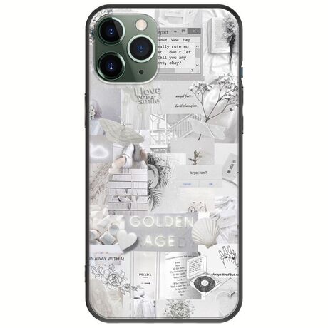 Aesthetic White iPhone 11 Pro Black TPU (Μαύρη Σιλικόνη)