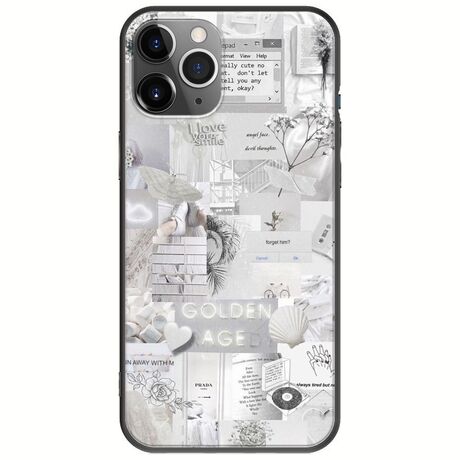 Aesthetic White iPhone 11 Pro Max Black TPU (Μαύρη Σιλικόνη)