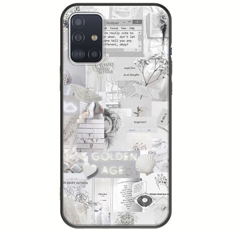Aesthetic White Samsung Galaxy A51 Black TPU (Μαύρη Σιλικόνη)